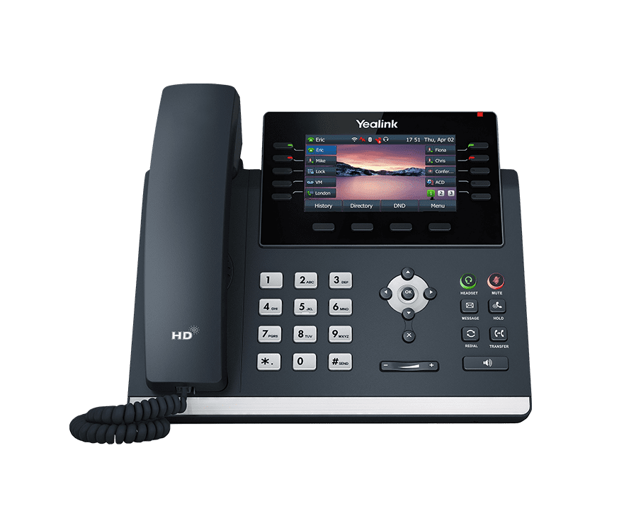 Yealink (SIP-T46U) 16 LINE IP Phone WITH Handset, 4.3" LCD Screen